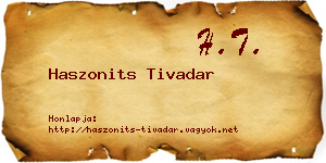 Haszonits Tivadar névjegykártya